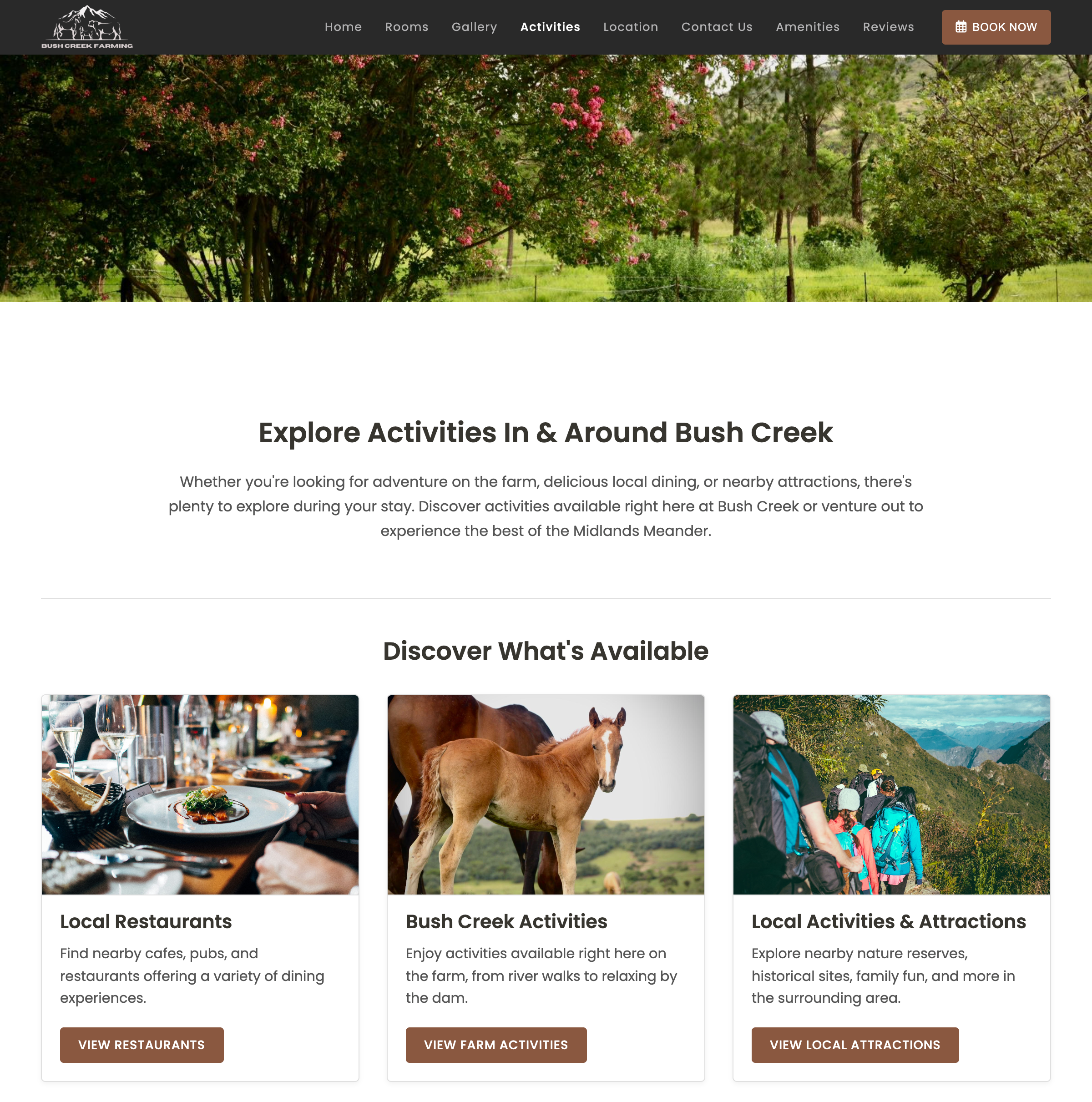 Bush Creek Guest House — mobile experience