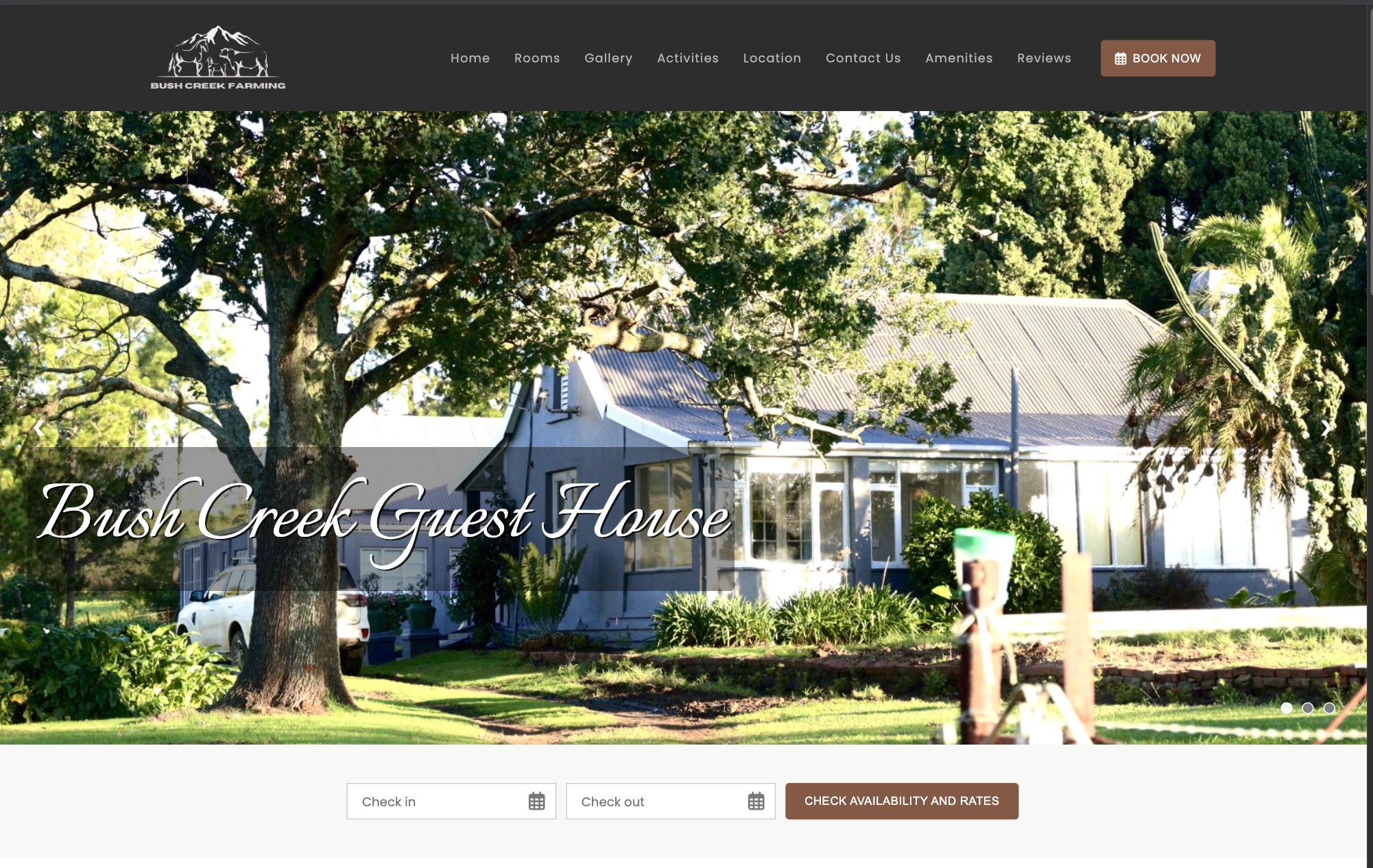Bush Creek Guest House — Hospitality Web Experience