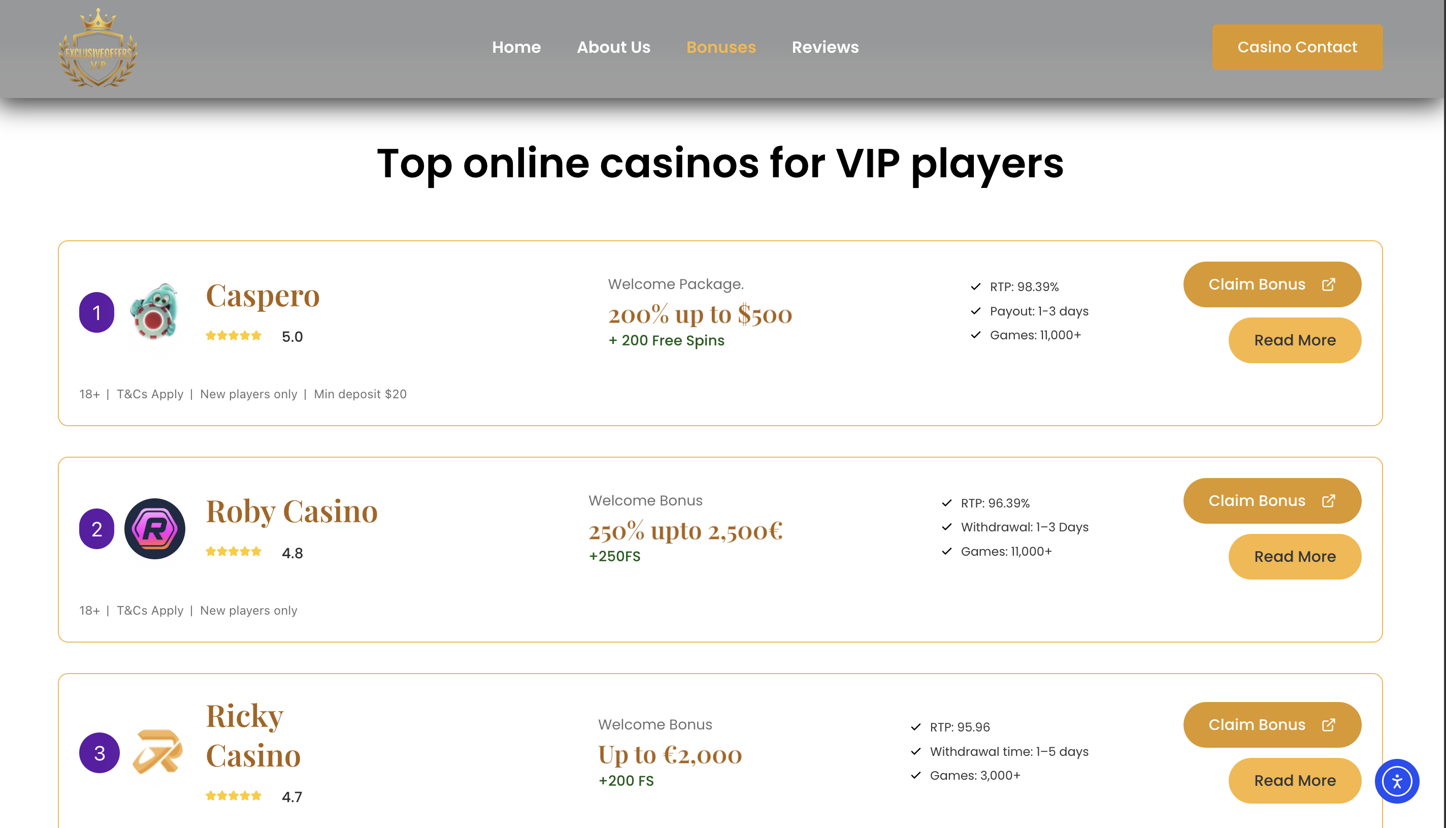 Exclusive Offers VIP - platform overview